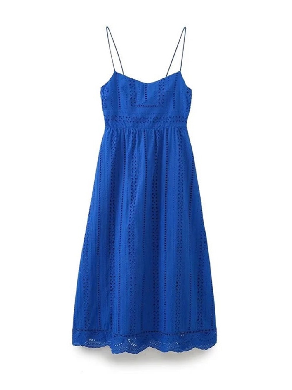 Zara Royal Blue Cotton Midi Dress NWOT